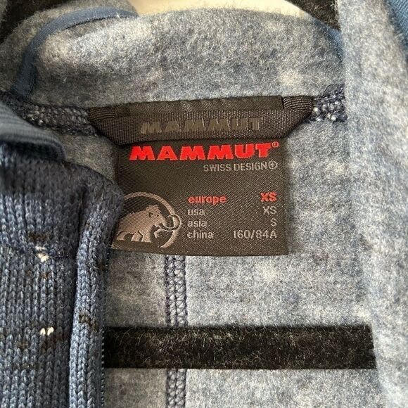 Mammut  Chamuera Hooded Fleece Jacket Wing Teal Hood Navy Thermal Women Size XS - Picture 3 of 5